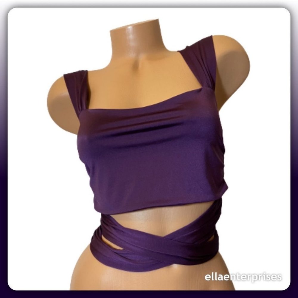 Symphony Purple Wrap Around Crop Top